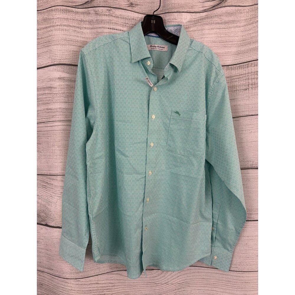 NWT Tommy Bahama Mens Checkered Sarasota Stretch Button-Up Shirt Size M